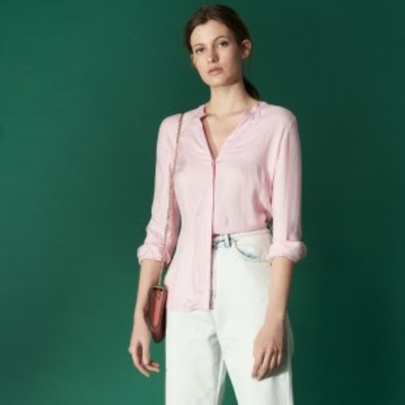 Sandro Shirt With Cut-Out And Bow At The Back Pink Women - Picture 8 of 8